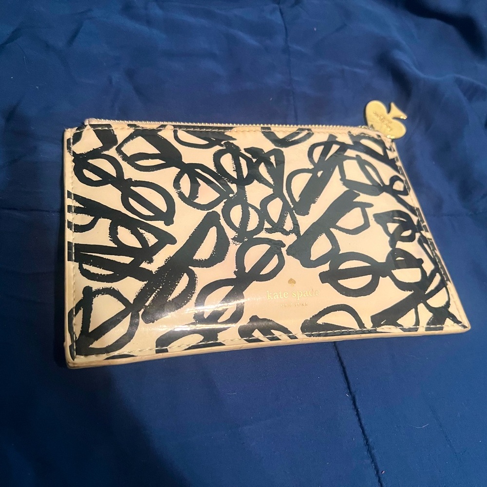Kate Spade Glasses Pattern Clutch/ Makeup Bag